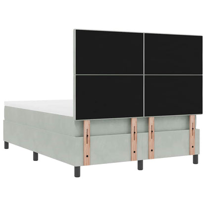 Letto a Sorgente LED Grigio chiaro 140 x 190 cm Velluto | homemem39