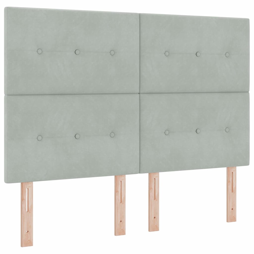 Letto a Sorgente LED Grigio chiaro 140 x 200 cm Velluto | homemem39