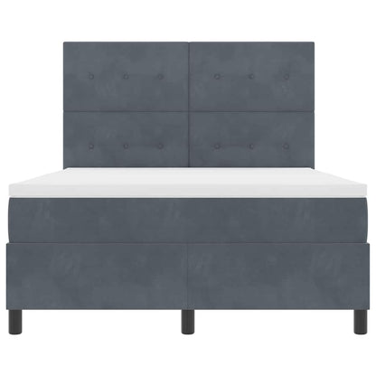 Letto a Sorgente LED Grigio scuro 140 x 200 cm Velluto | homemem39