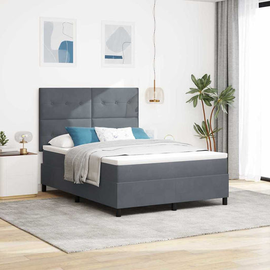 Letto a Sorgente LED Grigio scuro 160 x 200 cm Velluto | homemem39