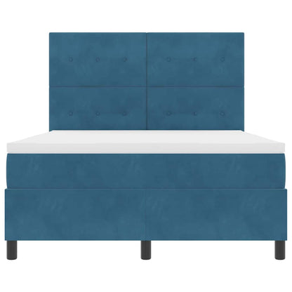 Letto a Sorgente LED Blu Scuro 160 x 200 cm Velluto | homemem39
