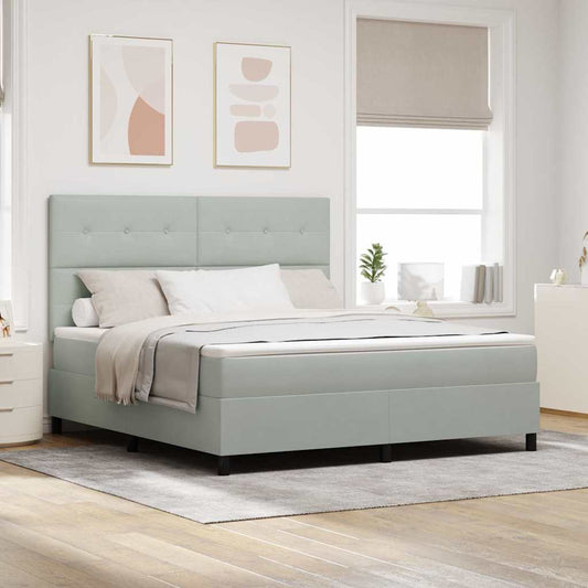 Letto a Sorgente LED Grigio chiaro 180 x 200 cm Velluto | homemem39