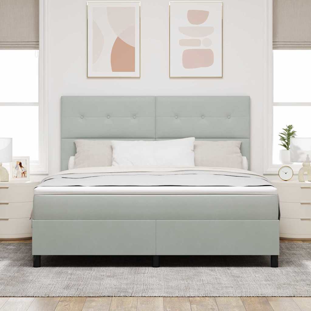 Letto a Sorgente LED Grigio chiaro 180 x 200 cm Velluto | homemem39