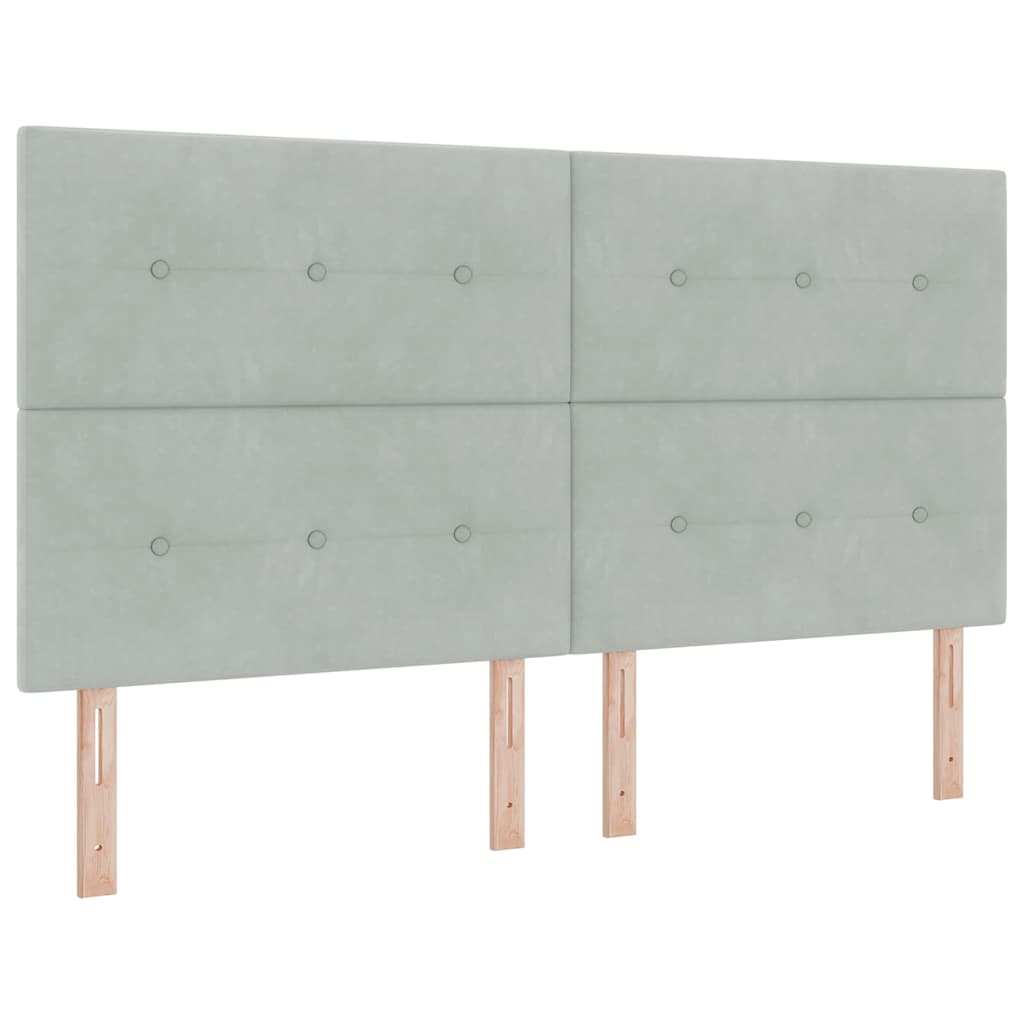 Letto a Sorgente LED Grigio chiaro 180 x 200 cm Velluto | homemem39