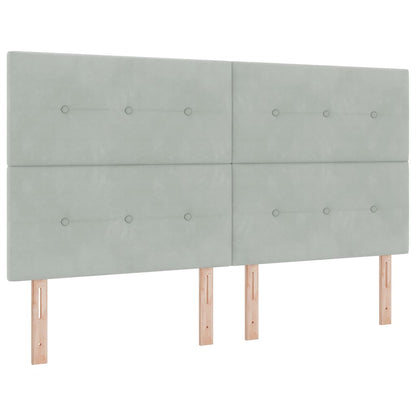 Letto a Sorgente LED Grigio chiaro 180 x 200 cm Velluto | homemem39
