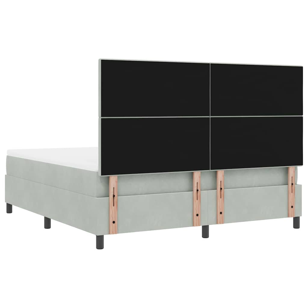 Letto a Sorgente LED Grigio chiaro 180 x 200 cm Velluto | homemem39