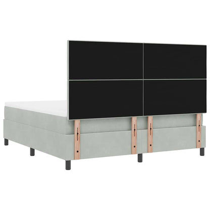 Letto a Sorgente LED Grigio chiaro 180 x 200 cm Velluto | homemem39