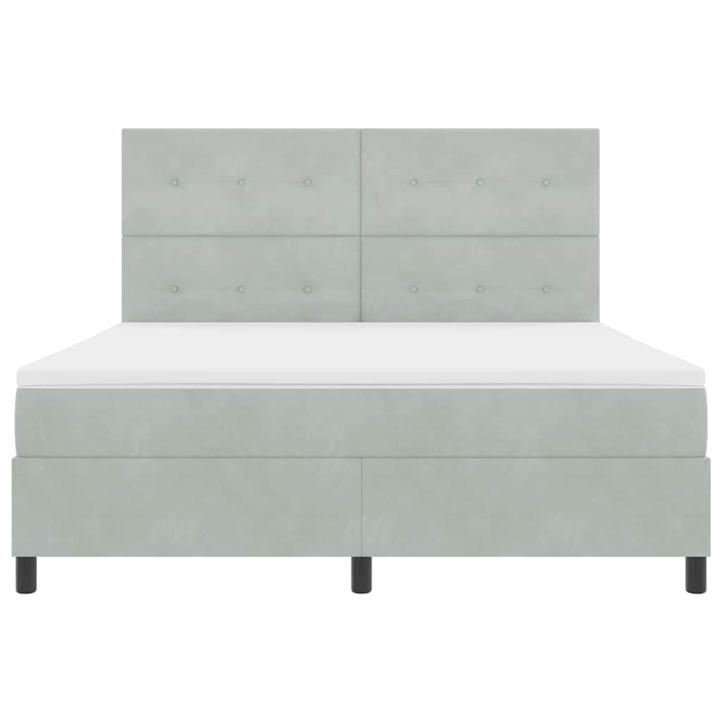 Letto a Sorgente LED Grigio chiaro 180 x 200 cm Velluto | homemem39