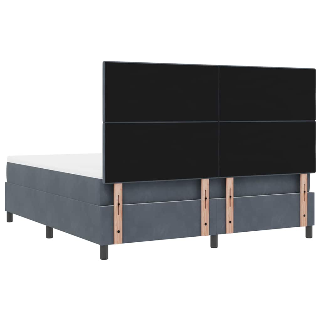 Letto a Sorgente LED Grigio scuro 180 x 200 cm Velluto | homemem39