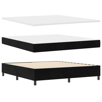 Letto a Sorgente LED con testiera Nero 180 x 200 cm Velluto | homemem39
