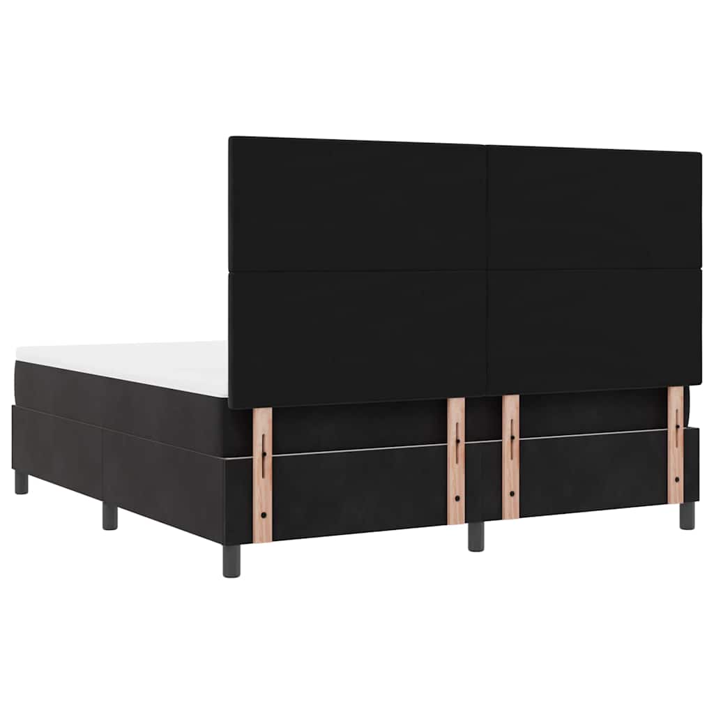 Letto a Sorgente LED con testiera Nero 180 x 200 cm Velluto | homemem39