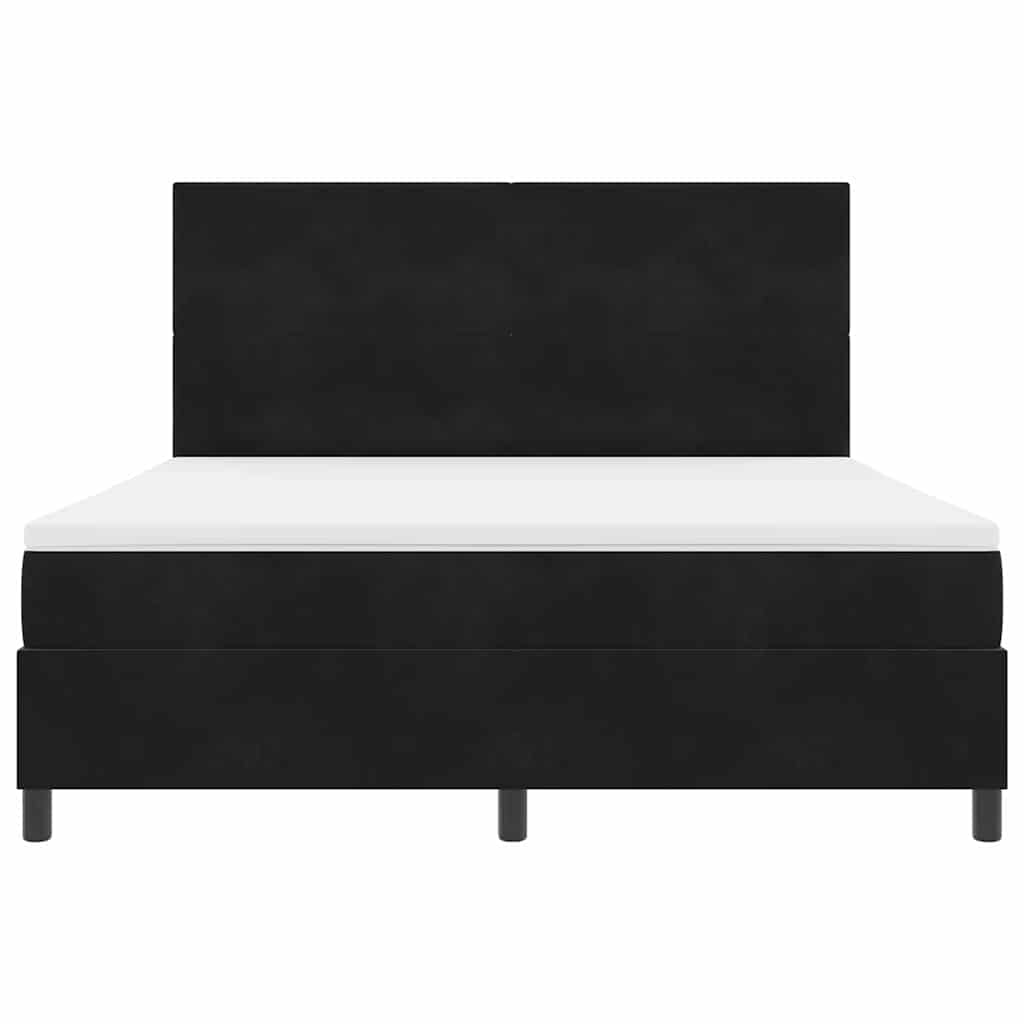 Letto a Sorgente LED con testiera Nero 180 x 200 cm Velluto | homemem39
