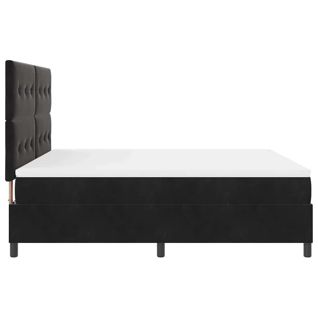 Letto a Sorgente LED con testiera Nero 180 x 200 cm Velluto | homemem39