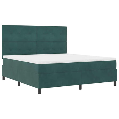 Letto a Sorgente LED Verde Scuro 180 x 200 cm Velluto | homemem39