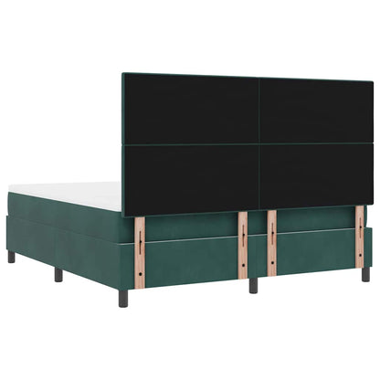 Letto a Sorgente LED Verde Scuro 180 x 200 cm Velluto | homemem39