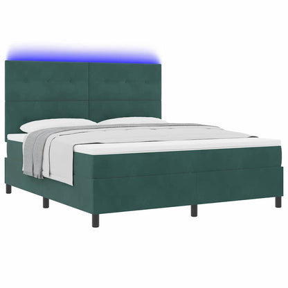 Letto a Sorgente LED Verde Scuro 180 x 200 cm Velluto | homemem39