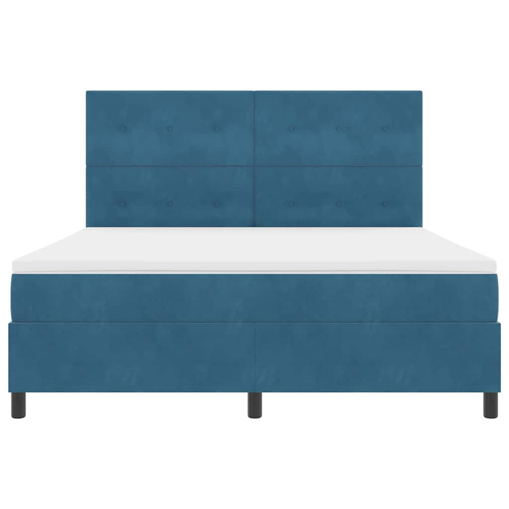 Letto a Sorgente LED Blu Scuro 180 x 200 cm Velluto | homemem39