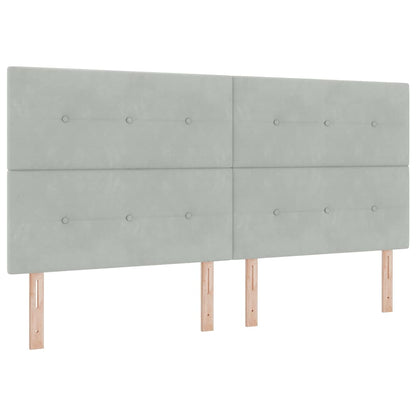Letto a Sorgente LED Grigio chiaro 200 x 200 cm Velluto | homemem39