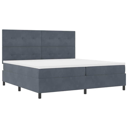 Letto a Sorgente LED Grigio scuro 200 x 200 cm Velluto | homemem39