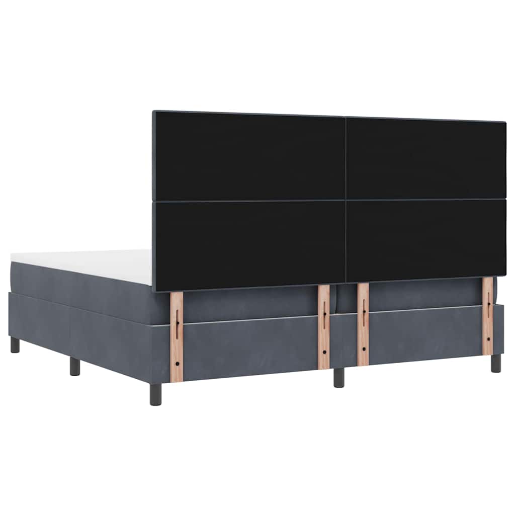 Letto a Sorgente LED Grigio scuro 200 x 200 cm Velluto | homemem39