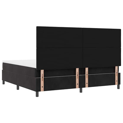 Letto a Sorgente LED con testiera Nero 200 x 200 cm Velluto | homemem39