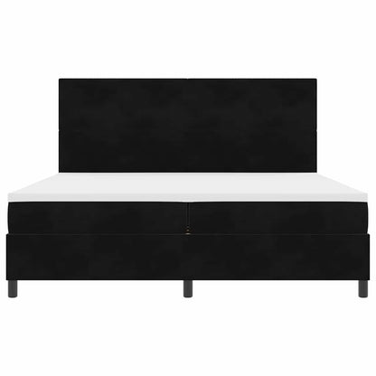 Letto a Sorgente LED con testiera Nero 200 x 200 cm Velluto | homemem39