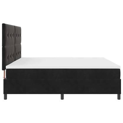Letto a Sorgente LED con testiera Nero 200 x 200 cm Velluto | homemem39