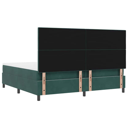 Letto a Sorgente LED Verde Scuro 200 x 200 cm Velluto | homemem39