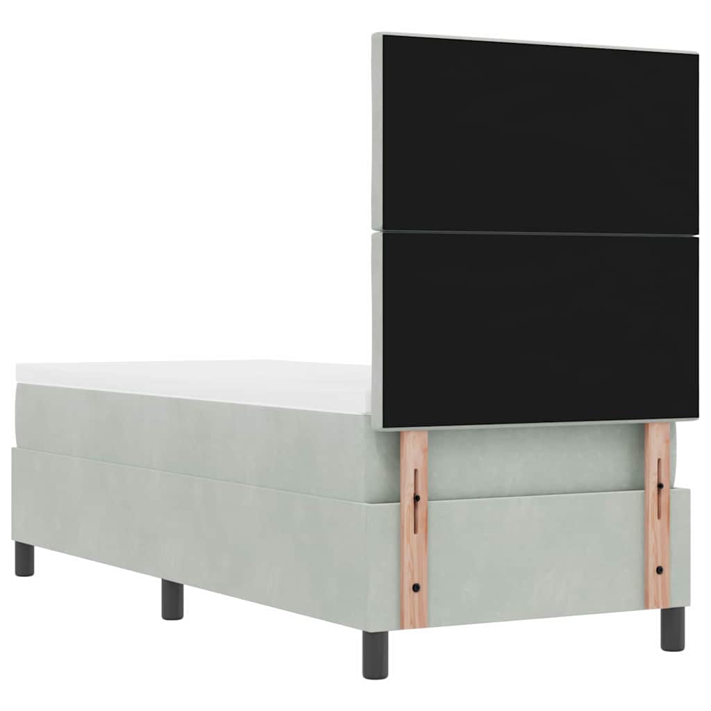 Letto a Sorgente LED Grigio chiaro 80 x 200 cm Velluto | homemem39