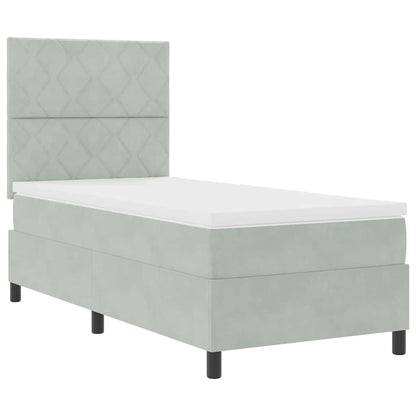 Letto a Sorgente LED Grigio chiaro 90 x 190 cm Velluto | homemem39