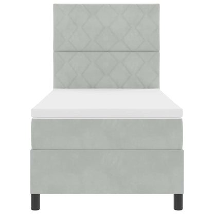 Letto a Sorgente LED Grigio chiaro 90 x 190 cm Velluto | homemem39