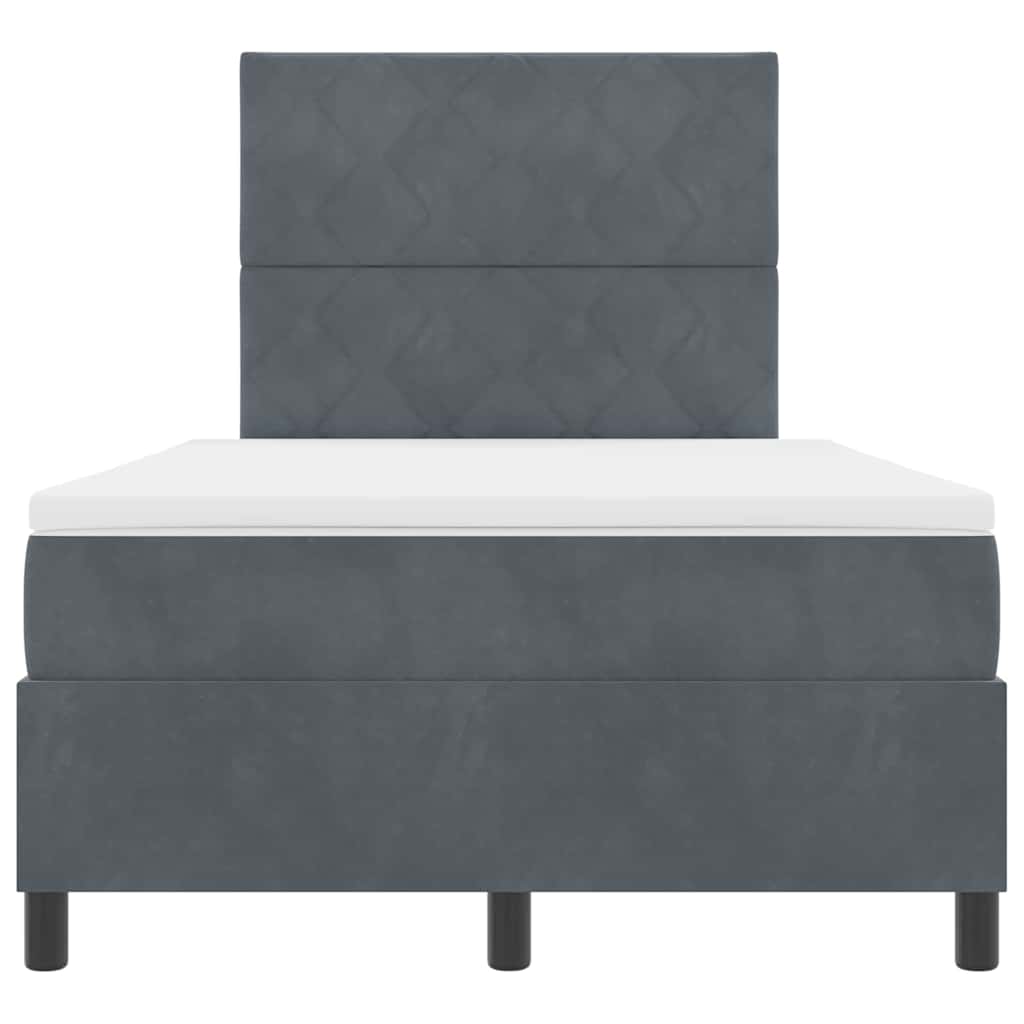 Letto a Sorgente LED Grigio scuro 120 x 190 cm Velluto | homemem39