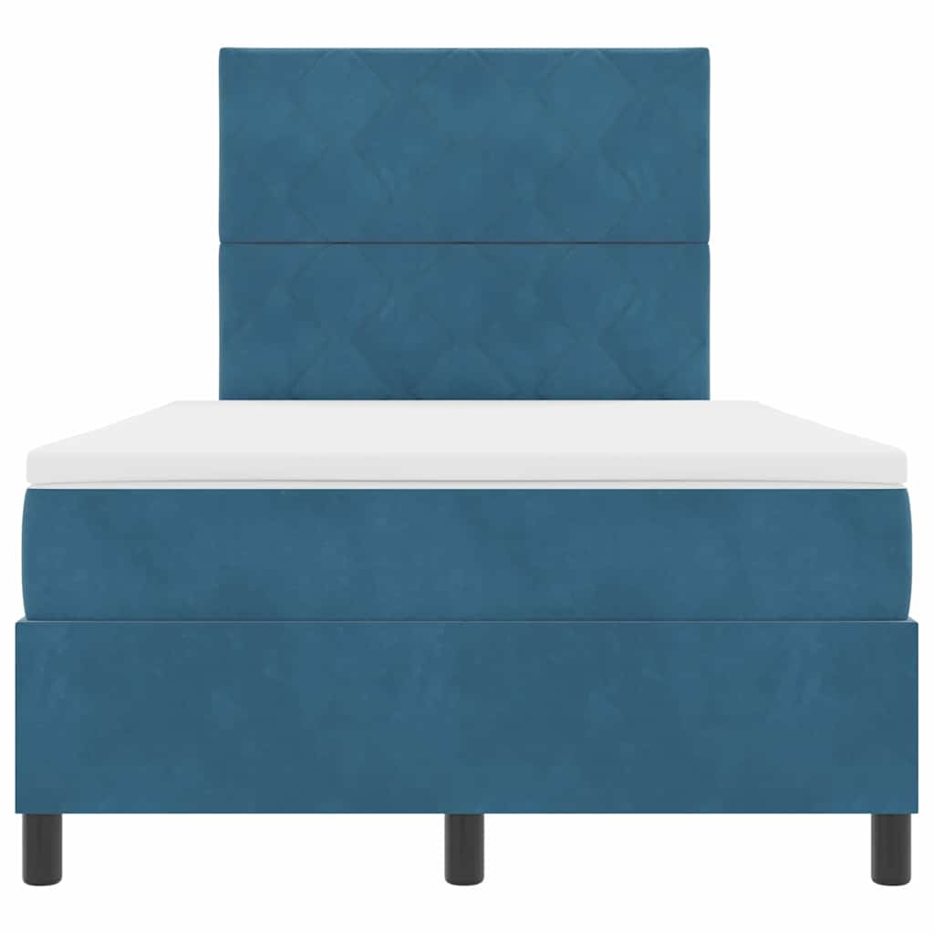Letto a Sorgente LED Blu Scuro 120 x 190 cm Velluto | homemem39