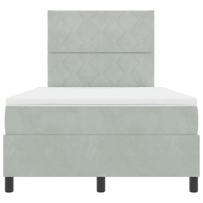 Letto a molle con materasso Grigio chiaro 120 x 200 cm Velluto - homemem39