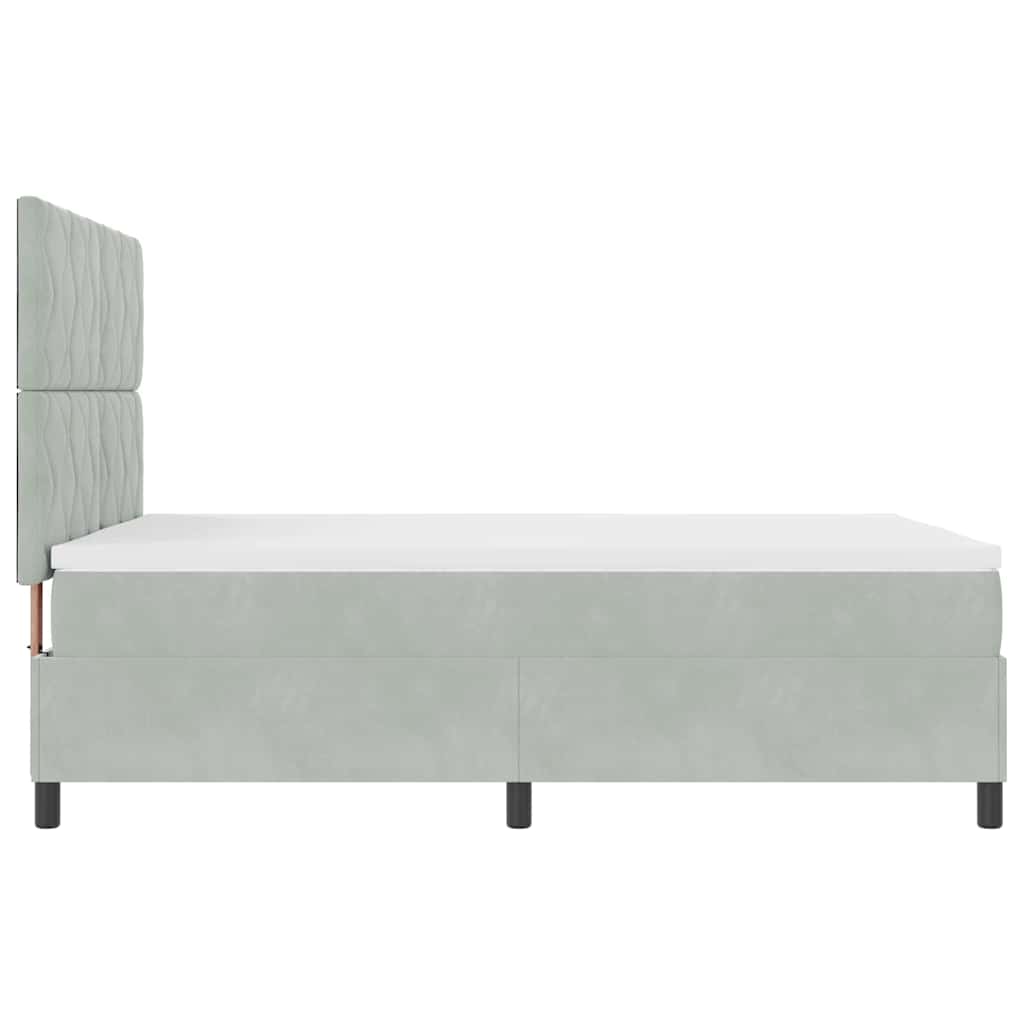Letto a molle con materasso Grigio chiaro 140 x 200 cm Velluto - homemem39