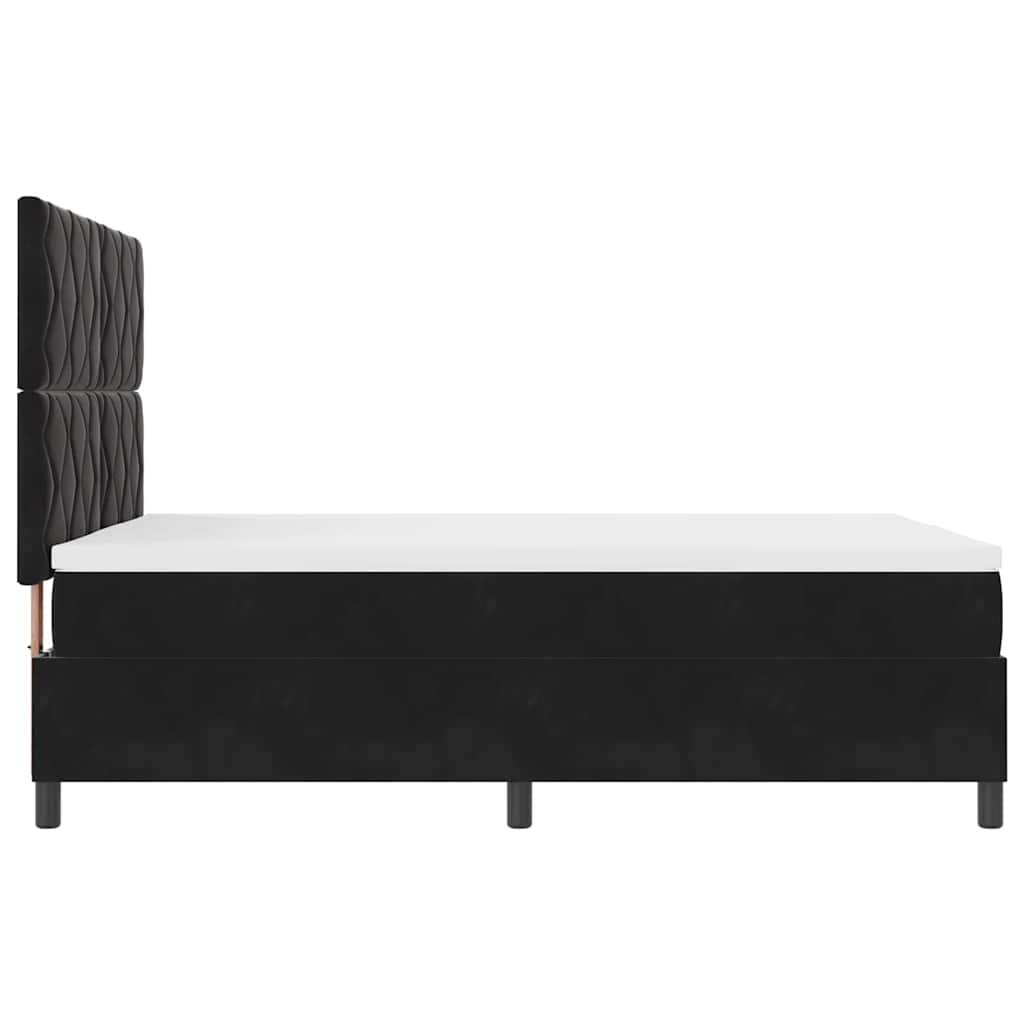 Letto a Sorgente LED con testiera Nero 140 x 200 cm Velluto | homemem39