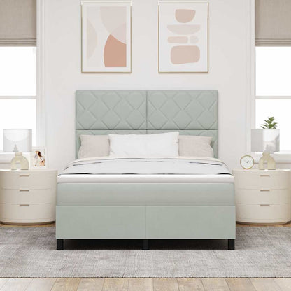 Letto a Sorgente LED Grigio chiaro 160 x 200 cm Velluto | homemem39