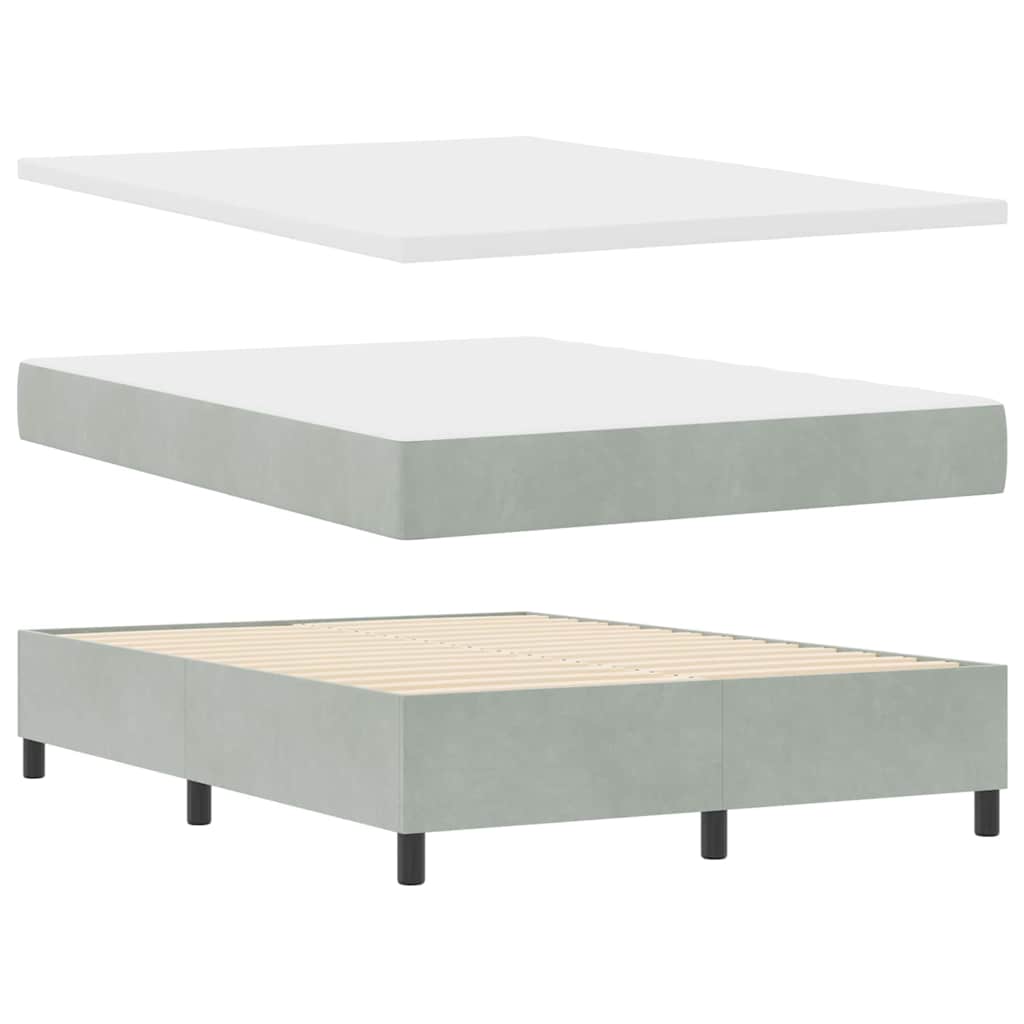 Letto a Sorgente LED Grigio chiaro 160 x 200 cm Velluto | homemem39
