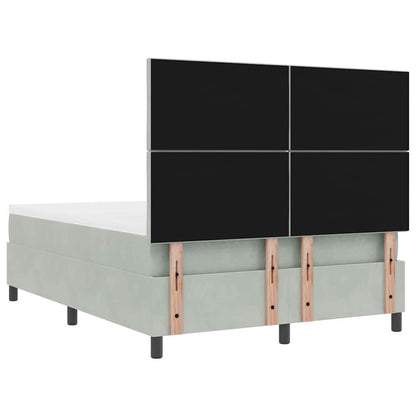 Letto a Sorgente LED Grigio chiaro 160 x 200 cm Velluto | homemem39