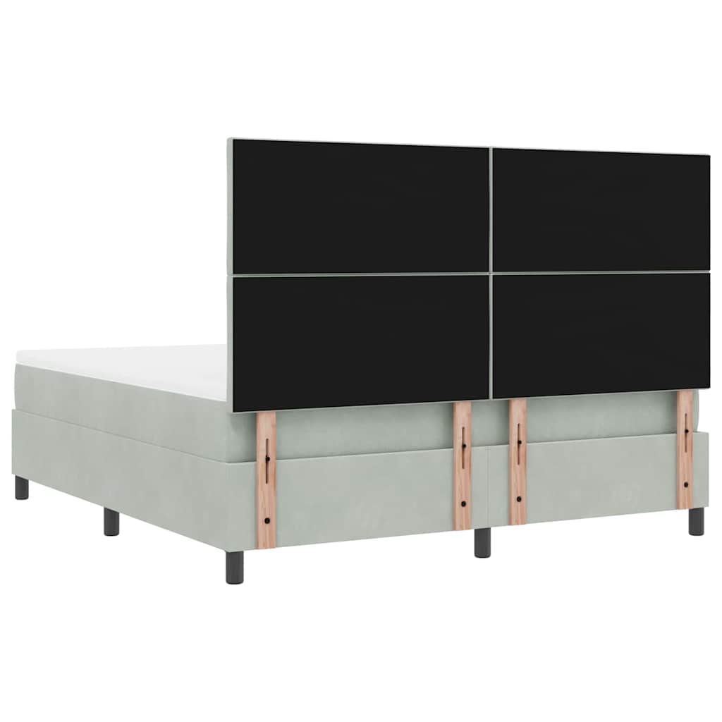 Letto a Sorgente LED Grigio chiaro 180 x 200 cm Velluto | homemem39