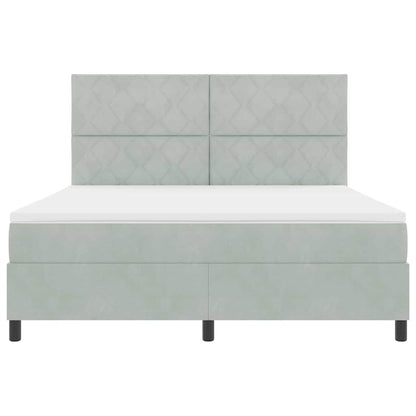 Letto a Sorgente LED Grigio chiaro 180 x 200 cm Tessuto