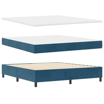 Letto a Sorgente LED Blu Scuro 180 x 200 cm Velluto | homemem39