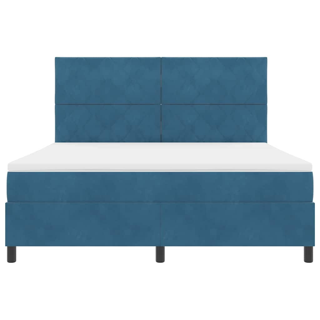Letto a Sorgente LED Blu Scuro 180 x 200 cm Velluto | homemem39