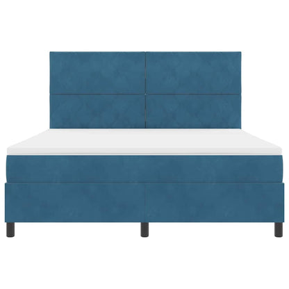 Letto a Sorgente LED Blu Scuro 180 x 200 cm Velluto | homemem39