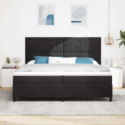 Letto a molle con materasso Nero 200 x 200 cm Velluto - homemem39
