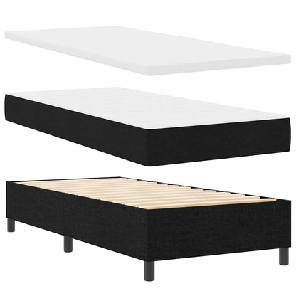 Letto a Sorgente LED con materasso Nero 80 x 200 cm Tessuto
