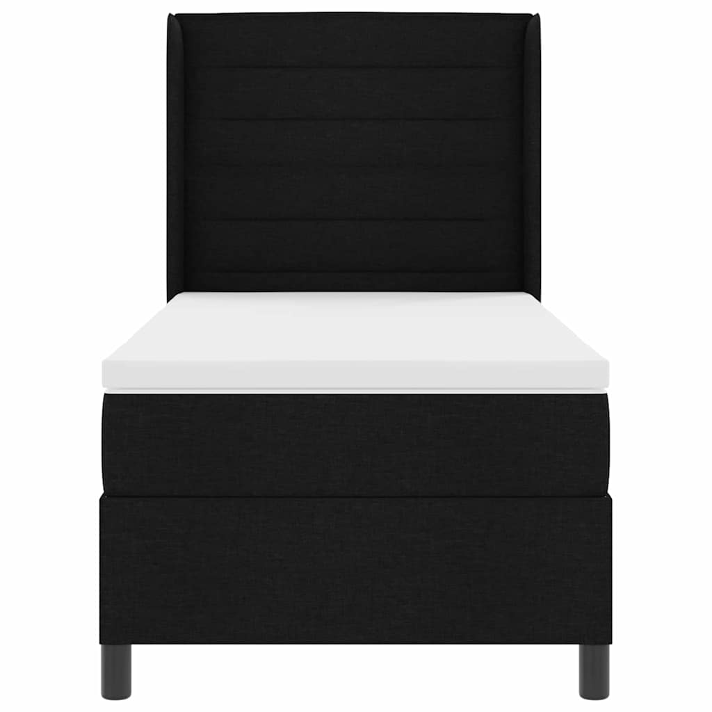 Letto a Sorgente LED con materasso Nero 80 x 200 cm Tessuto