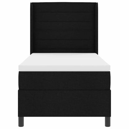 Letto a Sorgente LED con materasso Nero 80 x 200 cm Tessuto