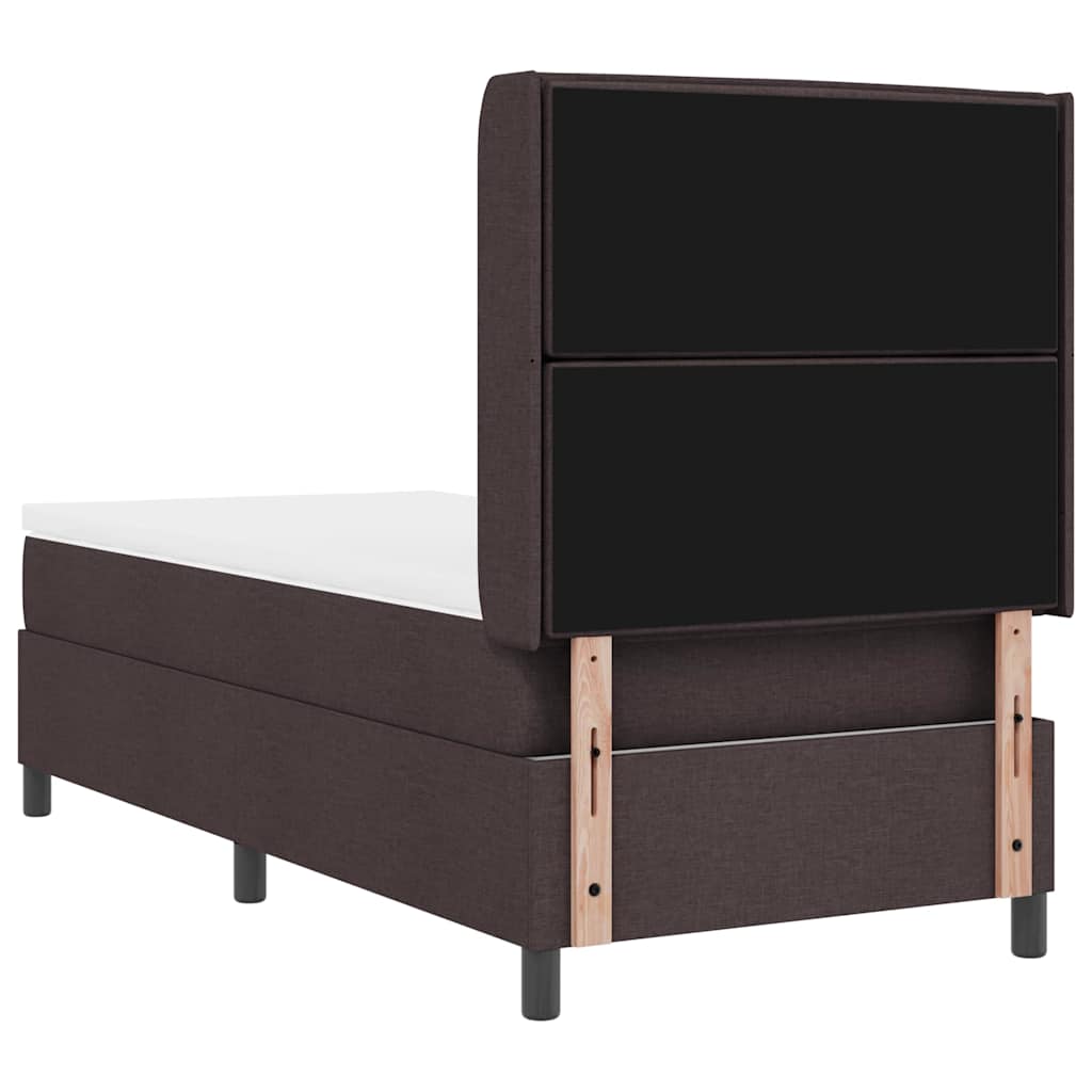 Letto a Sorgente LED Marrone Scuro 90 x 190 cm Tessuto | homemem39