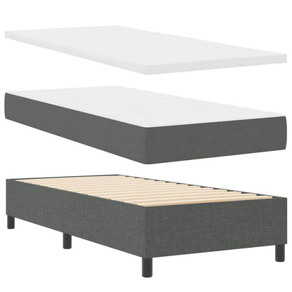 Letto a Sorgente LED Grigio scuro 90 x 200 cm Tessuto
